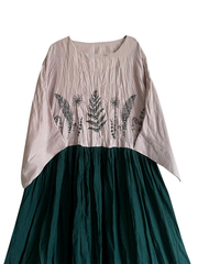 Утро в лесу. Платье льняное с вышивкой 