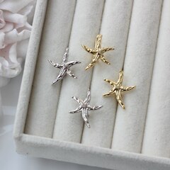 Швензы Морские звезды 19*21 мм с английским замком, родий, Ш118