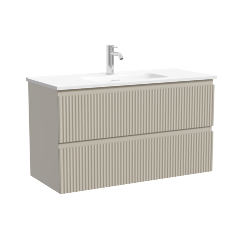 Sancos SNR90/39CE Тумба подвесная SANCOS Snob R 890х390х500, c двумя ящиками оснащенными доводчиками, Beige Soft , арт.SNR90/39CE