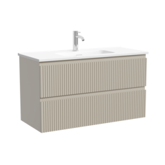 Sancos SNR90/39CE Тумба подвесная SANCOS Snob R 890х390х500, c двумя ящиками оснащенными доводчиками, Beige Soft , арт.SNR90/39CE фото