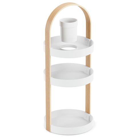 Полка-органайзер UMBRA Bellwood, белая/натуральное дерево