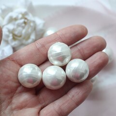 УЦЕНКА!!! Майорка белая 20 мм, полупросверленная, 1 бусина, У114