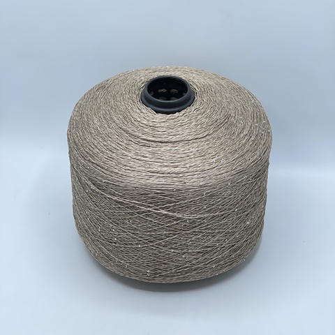 Бобинная пряжа, Linette Pailletes, 450м, 80% Лен, 20% Полиэстер(пайетка), Овес+пайетка. 39439