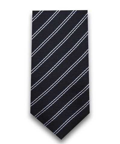 Черно-белый галстук в полоску TSAREVICH