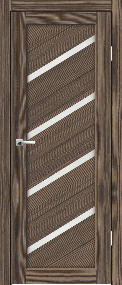 Дверь межкомнатная Синержи Мелодия, цвет темная акация, экошпон, стекло сатин