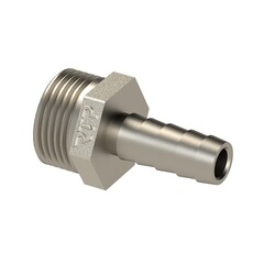 Штуцер никел.DN20 НР3/4&quot; с ершом п/шланг d20мм прямой