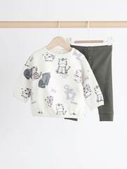 Толстовка и легинсы в комплекте для малышей Next 835-873, Белый, Темно-серый