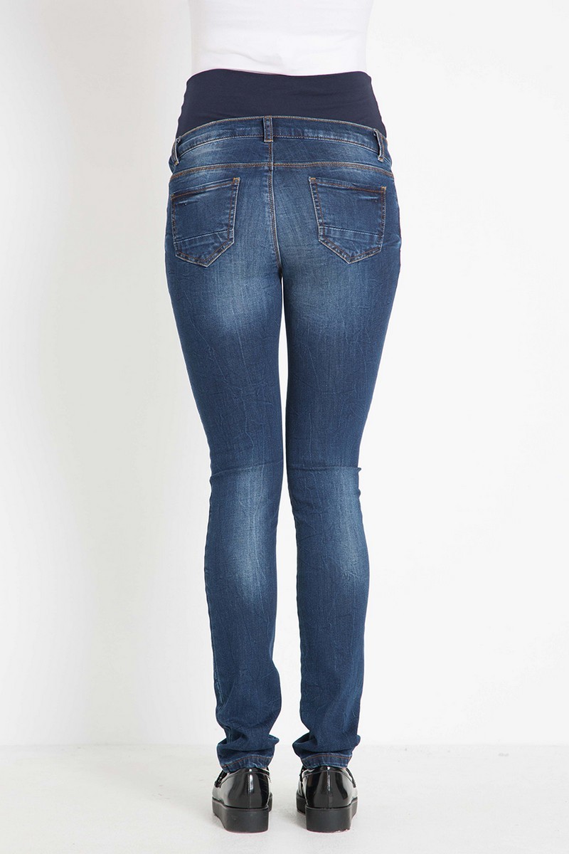 Фото джинсы для беременных GEBE, зауженные, высокий бандаж, регулировка объема от магазина СкороМама, синий, размеры.