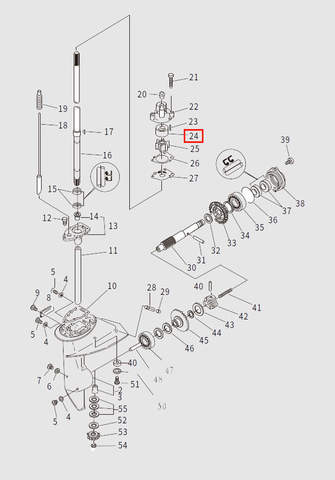 Стакан помпы для лодочного мотора T9.8 Sea-PRO