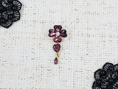 Брошь, р. 5х2 см, бордовый