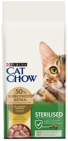 Purina Cat Chow сухой корм для стерилизованных кошек птица 7 кг