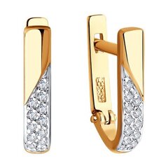 028573 - Серьги классические из золота с фианитами