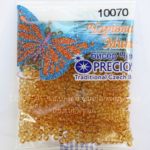 10070 Бисер 10/0 Preciosa прозрачный облепиховый
