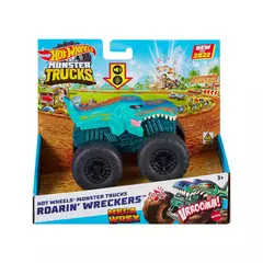 Hot Wheels Monster Trucks масштаб 1:43 2023, микс из 4 автомобилей с панелью и звуками, 4 шт.