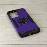 Противоударный чехол Strong Armour Case с кольцом для Samsung Galaxy S21 Ultra (Фиолетовый)