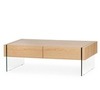 Журнальный стол с ящиками Somerset 127x60 см, шпон дуба, стеклянные ножки