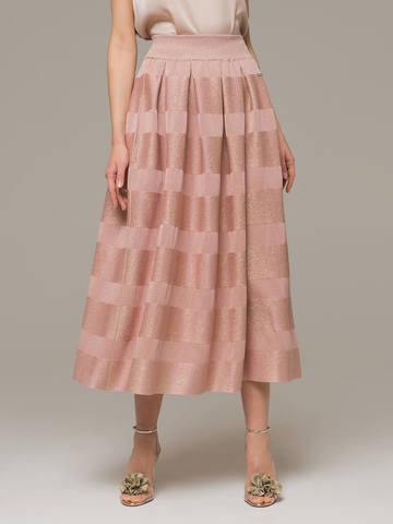 Женская юбка миди розового цвета - фото 2
