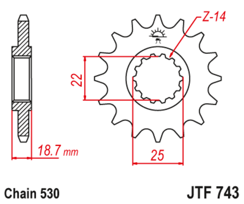 Звезда ведущая JTF743 15RB