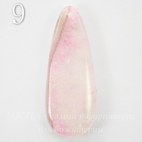 Подвеска Агат Крэкл (тониров) "Капля", 55-58 мм (№9 (розовый))