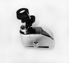 Замок с сиреной на диск мото LK303 с плоским ключом