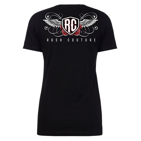 Rush Couture | Футболка женская SKULL &amp; ROSES Classic Black RC323 спина