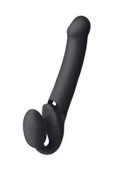 Черный безремневой вибрострапон Vibrating Bendable Strap-On L - 