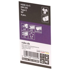 Набор зенковок 90° 6,3-20,5мм DIN335C 3z HSSE-Co5 6шт Ruko 102152ERO