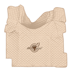 Ковры VOLVO FH-12 2009-2013г (автомат) (экокожа, бежевый, бежевый кант, коричневая вышивка)