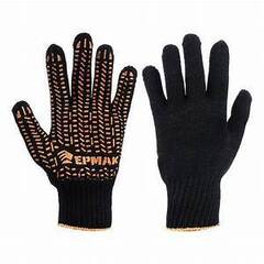 Перчатки х/б ПВХ ЛЮКС вязаные Черные
