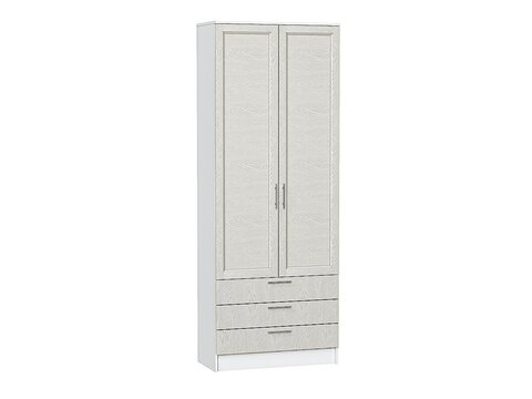 Шкаф двухстворчатый Стиль ШК-803 с ящиками Cappuccino Softwood Белый