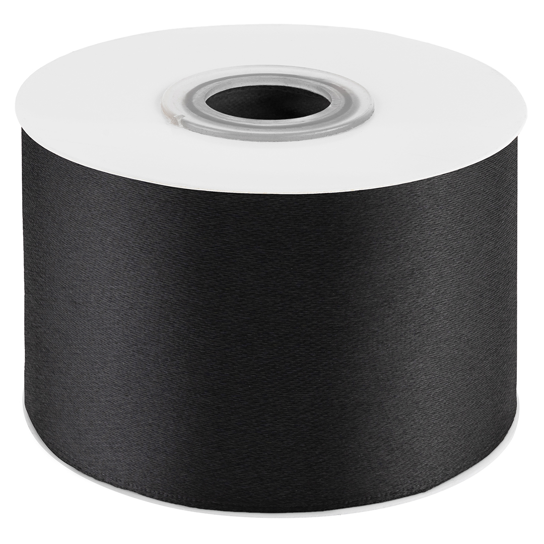 Лента Атласная (5см*22,85м) Черный.