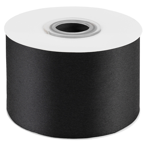 Лента Атласная (5см*22,85м) Черный.