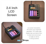 Зарядное устройство ISDT C4 EVO для цилиндрических батарей AA /AAA / 18650 / до 26700, 25W (DC - QC2.0/3.0/PD), 3A, x4