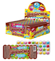 Драже в сахарной глазури на блистере "Шоколарики" 12*24шт 20г