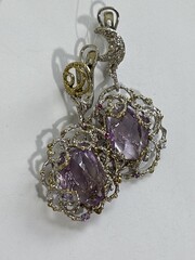 Аметист (серьги из серебра)