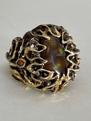 Огненный агат (кольцо из серебра)