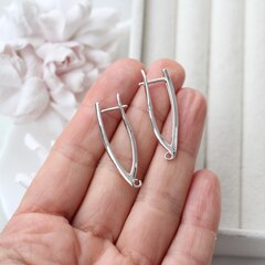 Швензы удлинённые 36*4 мм с английским замком, родий, Ш126