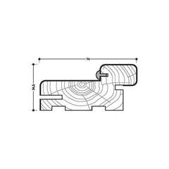 Короб массив ольхи универсальный ОКА 40х75 мм