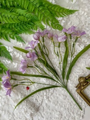 Подснежники искусственные, нежно-сиреневые, 6 веток, 30 см, набор 2 букета.