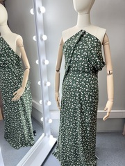 Вискоза штапель Лютики на зеленом фоне