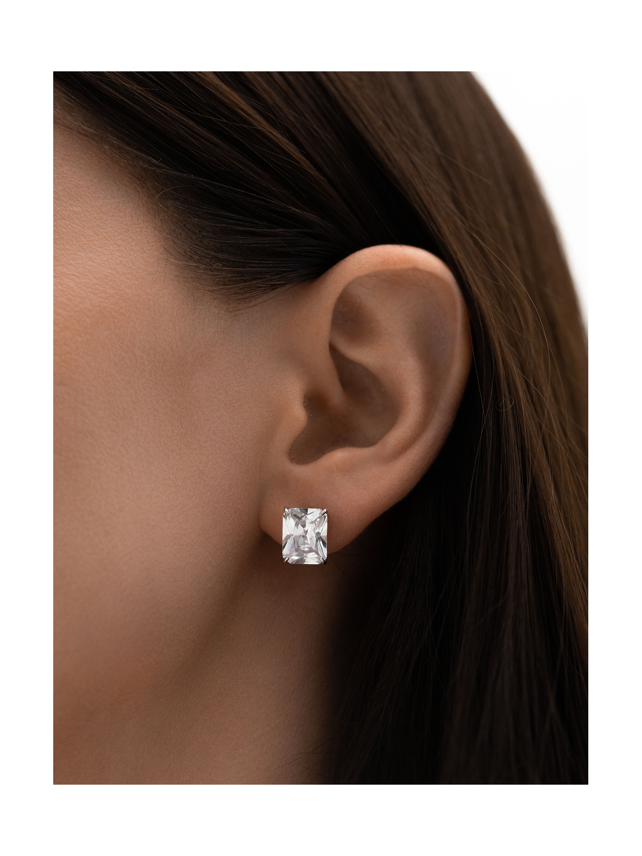 Серьги-гвоздики Большие багеты