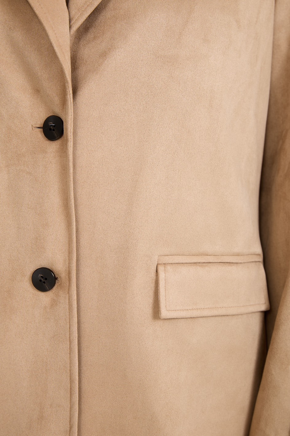 Жакет однобортный из экозамши, песочный