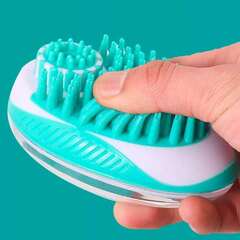 MPets Щетка для мытья животных с дозатором для мыла Рубиз, зеленая, 11,5х7,5см