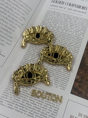 Пуговицы Скиапар. "Глаз" глянцевое лимонное золото с черной эмалью