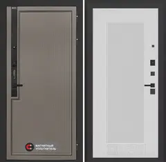 Входная дверь в квартиру Лабиринт с повышенной шумоизоляцией Лаб про 1 Велютто кофе 30 Белый софт рельеф