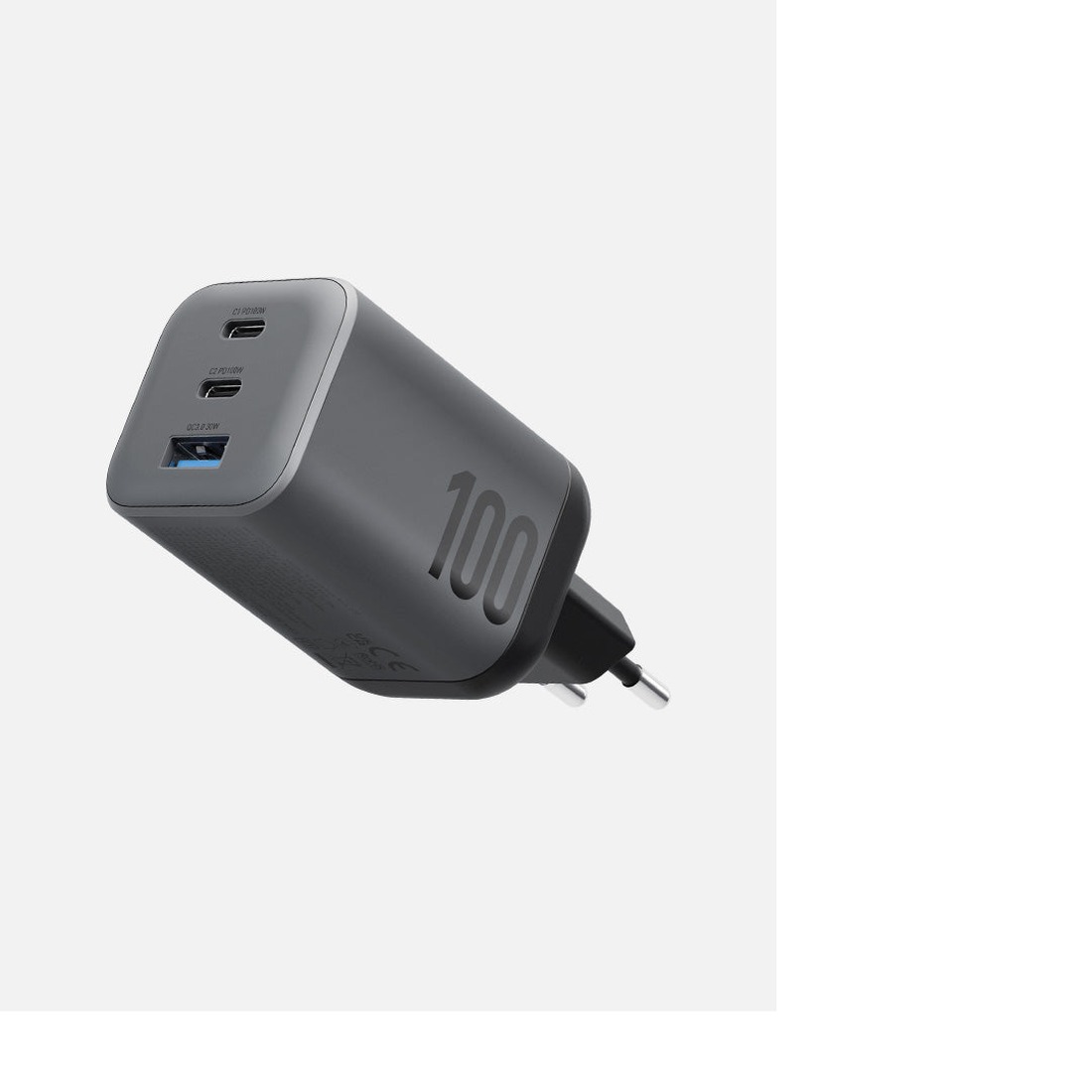 Сетевое зарядное устройство Energea AmpCharge MINI 100W, Темно-серый | Gunmetal