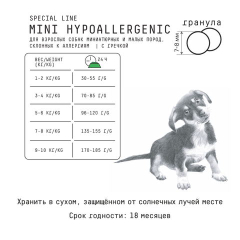 Ajo Dog Mini Hypoallergenic сухой корм для собак мелких и миниатюрных пород, склонных к аллергии, индейка со свининой и  гречкой 12кг