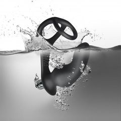 Чёрная анальная пробка с эрекционным кольцом RO-Zen Pro - 