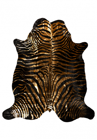 ШКУРА КОРОВЫ НАТУРАЛЬНАЯ BLACK GOLD ZEBRA PRINT