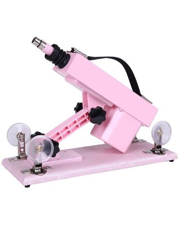 Розовая секс-машина с проводным пультом и 5 насадками - Eroticon 92512